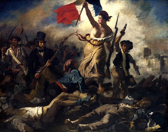 Painting of Liberty leading the people by Eugène Delacroix
